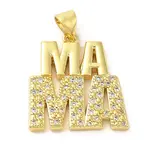 Brass Micro Pave Clear Cubic Zirconia Pendants