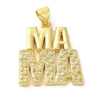 Brass Micro Pave Clear Cubic Zirconia Pendants