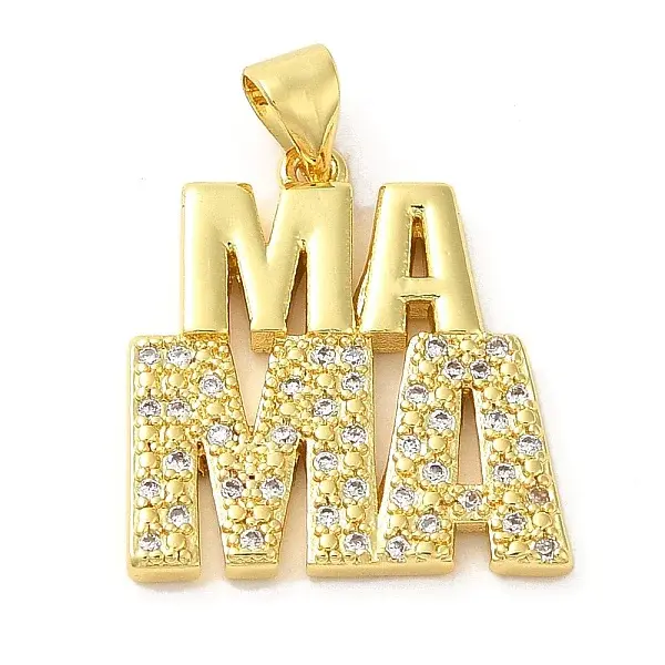 Brass Micro Pave Clear Cubic Zirconia Pendants