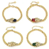 Brass Micro Pave Cubic Zirconia Link & Charm Bracelets