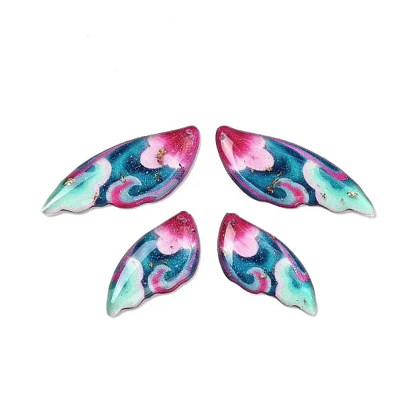 4Pcs 4 Styles Transparent Epoxy Resin Pendants