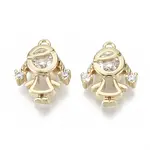 Brass Micro Pave Cubic Zirconia Charms