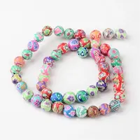 8mm Mixed Handmade Polymer Clay Round/Ball Beads