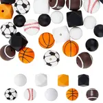 36Pcs 9 Style All Kinds of Sports Balls Silicone Beads