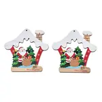 Christmas Theme Single-Sided Printed Wood Big Pendants