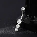 304 Stainless Steel Clear Cubic Zirconia Curved Barbell Belly Button Rings