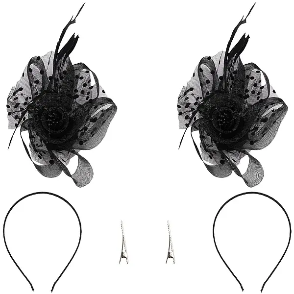 Gauze Feather Flower Hair Bands for Women