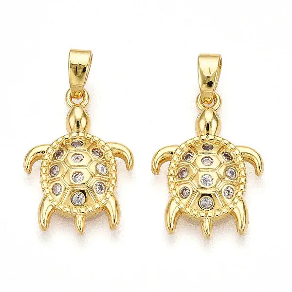 Brass Micro Pave Cubic Zirconia Pendants