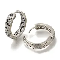 Rack Plating Brass Micro Pave Cubic Zirconia Hoop Earrings