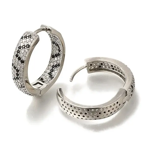 Rack Plating Brass Micro Pave Cubic Zirconia Hoop Earrings
