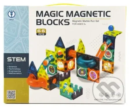 Magnetická stavebnice plast - 66 ks v krabici - hra z kategorie Vzdělávací hry