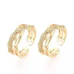 Brass Micro Pave Cubic Zirconia Cuff Rings