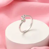 Brass Micro Pave Cubic Zirconia Open Cuff Rings for Women