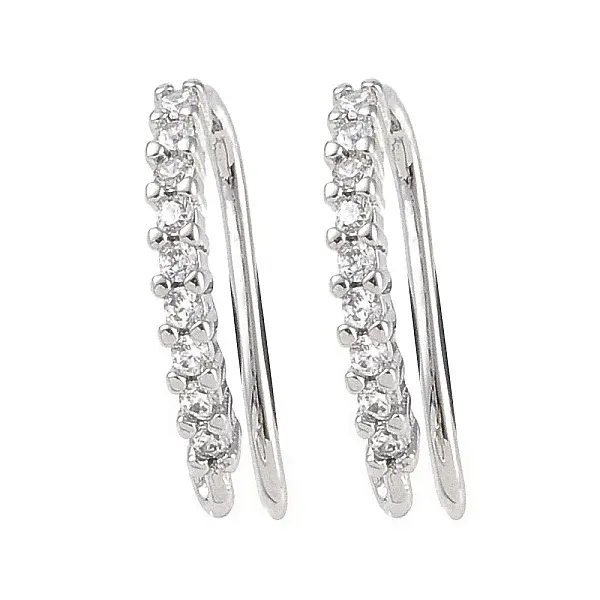 Brass Micro Pave Cubic Zirconia Earring Hooks
