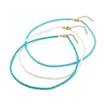 3Pcs Glass Seed Beaded Necklaces Set