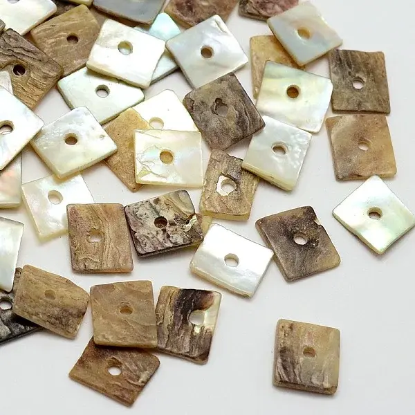 Square Natural Akoya Shell Beads