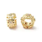 Brass Micro Pave Cubic Zirconia European Beads