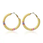 Bohemia Style Colorful Clay Beads Hoop Earrings