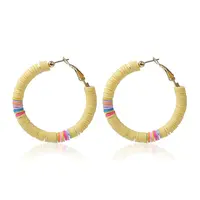 Bohemia Style Colorful Clay Beads Hoop Earrings
