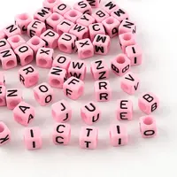 Letter Style Opaque Acrylic Beads