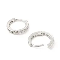 Clear Cubic Zirconia Huggie Hoop Earrings