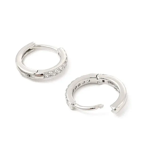 Clear Cubic Zirconia Huggie Hoop Earrings