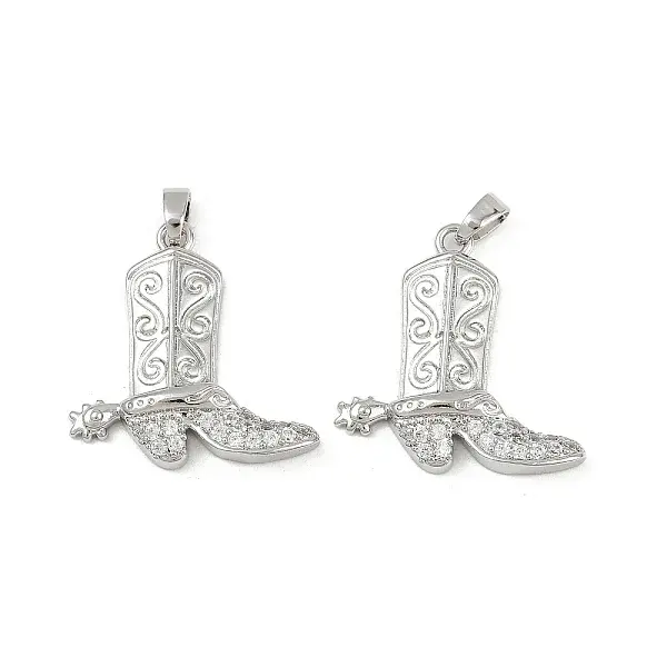 Brass Micro Pave Cubic Zirconia Pendants