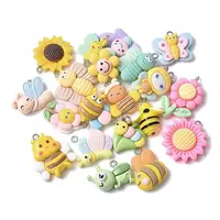 20Pcs 20 Styles Opaque Resin Pendants