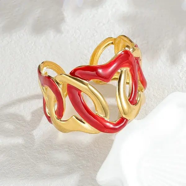 304 Stainless Steel Enamel Cuff Bangles for Women