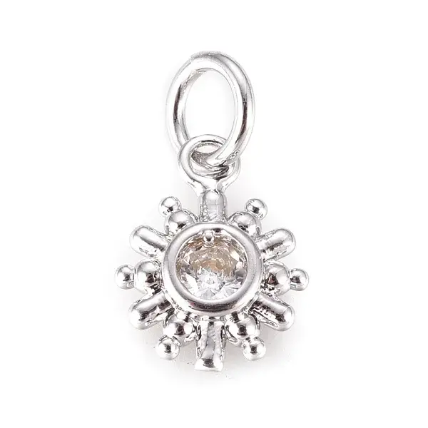 Brass Micro Pave Cubic Zirconia Charms