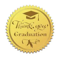 Plastic Self Adhesive Gold Foil Embossed Stickers