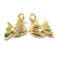 Rack Plating Brass Micro Pave Cubic Zirconia Charms