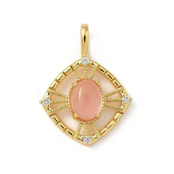 Brass Micro Pave Cubic Zirconia Pendants