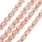 Transparent Electroplate Glass Beads Strands