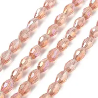 Transparent Electroplate Glass Beads Strands