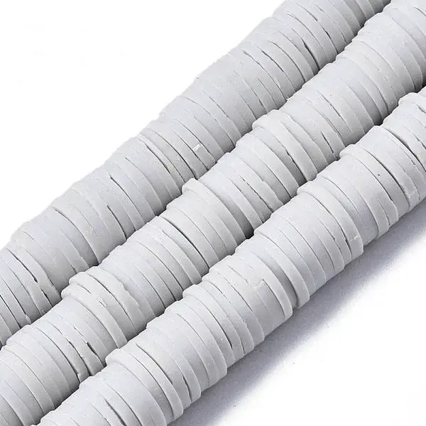 Flat Round Handmade Polymer Clay Beads