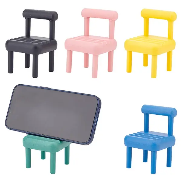5 Sets 5 Colors Plastic Mini Chair Shape Cell Phone Stand