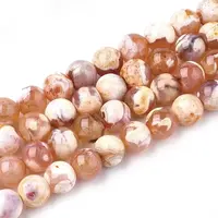 Natural Fire Crackle Agate Beads Strands