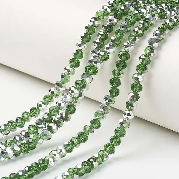 Electroplate Transparent Glass Beads Strands