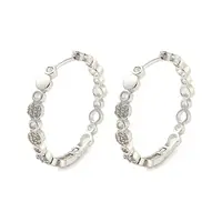 Brass with Cubic Zirconia Hoop Earrings
