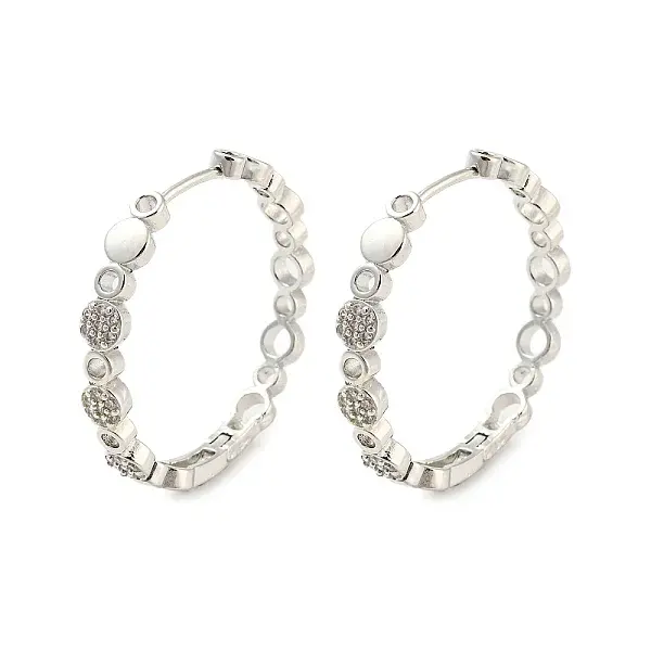 Brass with Cubic Zirconia Hoop Earrings