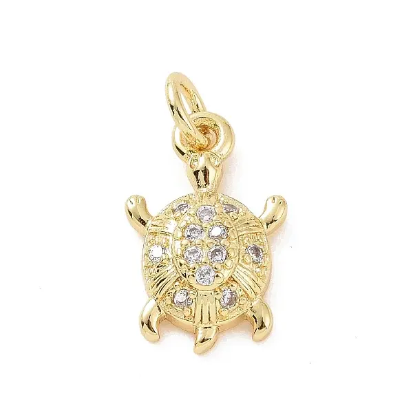 Brass Micro Pave Cubic Zirconia Charms