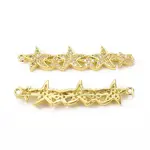 Brass Micro Pave Clear Cubic Zirconia Connector Charms