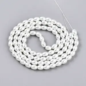 Baking Painted Pearlized Glass Pearl Bead Strands