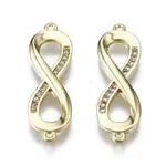 Brass Micro Pave Clear Cubic Zirconia Link Connectors