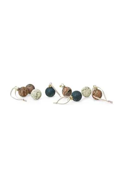 Sada vianočných ozdôb ferm LIVING Marble Baubles S 8-pak