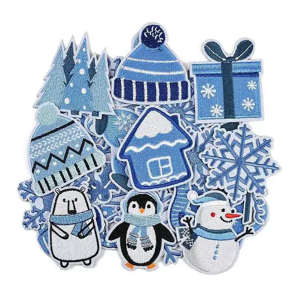 32Pcs Christmas Polyester Cloth Patches