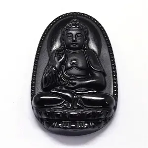 Natural Obsidian Carven Pendants