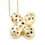 Brass Micro Pave Cubic Zirconia Letter Pendant Necklaces