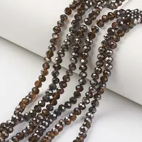 Electroplate Transparent Glass Beads Strands
